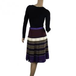 Weekend Max Mara Striped Pleated Skirt L