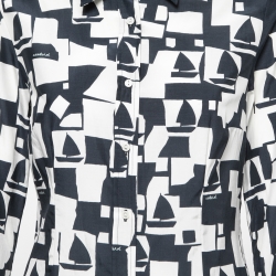 Pre Owned Weekend Max Mara Blue Printed Silk Blend Shirt & Skirt Set M