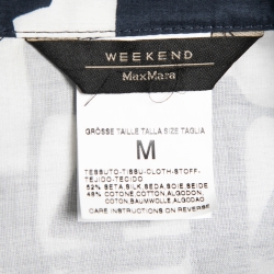 Pre Owned Weekend Max Mara Blue Printed Silk Blend Shirt & Skirt Set M