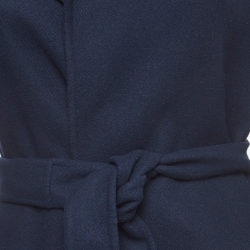 Pre Owned Weekend Max Mara Navy Blue Wool Belted Coat S