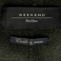 Weekend Max Mara Green Wool & Fur Trimmed Cape Coat M