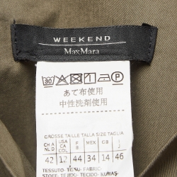 Pre Owned Weekend Max Mara Green Cotton Belted Long Coat L