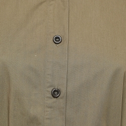 Pre Owned Weekend Max Mara Green Cotton Belted Long Coat L