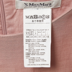 Weekend Max Mara Pink Cotton Blend Gathered Belted Midi Dress L