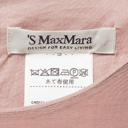 Weekend Max Mara Pink Cotton Blend Gathered Belted Midi Dress L
