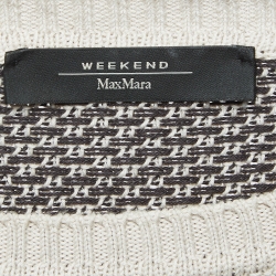 Weekend Max Mara Monochrome Patterned Knit Long Sleeve Sweatshirt M