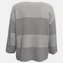 Weekend Max Mara Monochrome Patterned Knit Long Sleeve Sweatshirt M