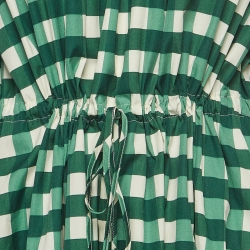 Pre Owned Weekend Max Mara Green Gingham Check Cotton Midi Dress M