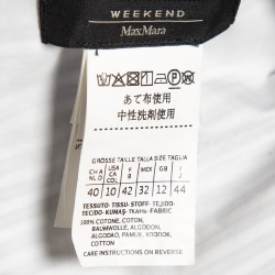 Pre Owned Weekend Max Mara Blue Pinstripe Cotton Drop Waist Dress M