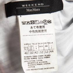 Pre Owned Weekend Max Mara Blue Pinstripe Cotton Drop Waist Dress M