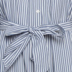 Pre Owned Weekend Max Mara Blue Pinstripe Cotton Drop Waist Dress M