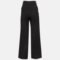 Pre Owned Weekend Max Mara Black Wool Formal Trousers M