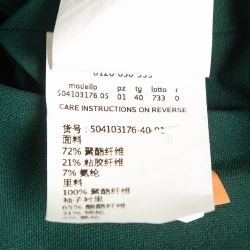 Pre Owned Weekend Max Mara Green Stretch Crepe Pants Suit S/M