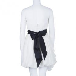 White by Vera Wang Strapless Short Organza Ruffle Wedding Dress M