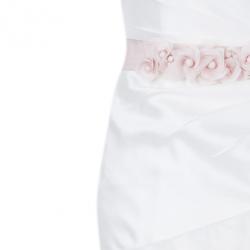 White by Vera Wang One Shoulder Organza Bias Flange Detail Wedding Dress M