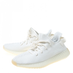 Yeezy x Adidas Cream White Cotton Knit Boost 350 V2 Sneakers Size 37.5