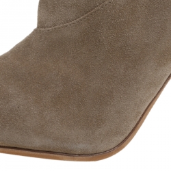 Yeezy Season 5 Beige Suede Thigh High Pointed Toe Boots Size 40
