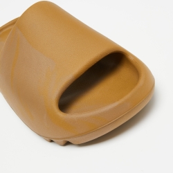 Pre Owned Yeezy x Adidas Brown Rubber Ochre Slides Size 37