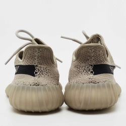 Pre Owned Yeezy x Adidas Grey/Black Knit Fabric Boost 350 V2 Slate Sneakers Size 40