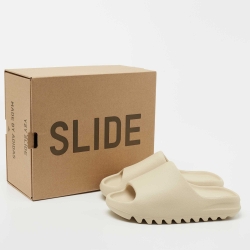 Pre Owned Yeezy x Adidas Cream Rubber Bone Slides Size 38