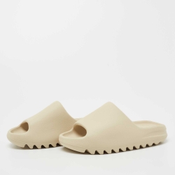 Pre Owned Yeezy x Adidas Cream Rubber Bone Slides Size 38