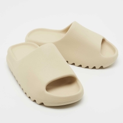 Pre Owned Yeezy x Adidas Cream Rubber Bone Slides Size 38