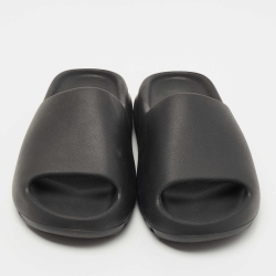 Yeezy x Adidas Black Rubber Onyx Flat Slides Size 39
