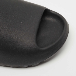 Yeezy x Adidas Black Rubber Onyx Flat Slides Size 39