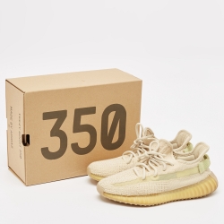 Yeezy x Adidas Beige Knit Fabric Boost 350 V2 Flax Sneakers Size 38.5