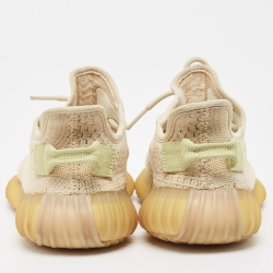 Yeezy x Adidas Beige Knit Fabric Boost 350 V2 Flax Sneakers Size 38.5