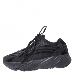 Pre Owned Yeezy x Adidas Black Suede and Leather Boost 700 V2 Vanta Sneakers Size 37.5