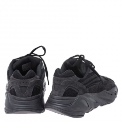 Pre Owned Yeezy x Adidas Black Suede and Leather Boost 700 V2 Vanta Sneakers Size 37.5