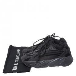 Pre Owned Yeezy x Adidas Black Suede and Leather Boost 700 V2 Vanta Sneakers Size 37.5