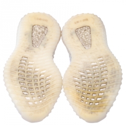 Pre Owned Yeezy x Adidas Grey/White Cotton Knit Boost 350 V2 Static Reflective Sneakers Size 38