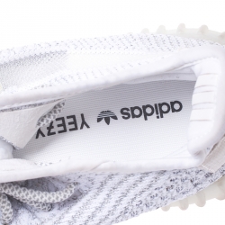 Pre Owned Yeezy x Adidas Grey/White Cotton Knit Boost 350 V2 Static Reflective Sneakers Size 38