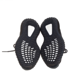 Pre Owned Yeezy x Adidas Black Cotton Knit Boost 350 V2 Static Non Reflective Sneakers Size 37.5