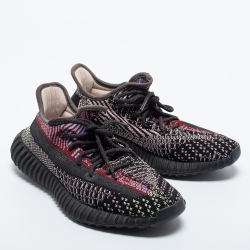 Pre Owned Yeezy x Adidas Multicolor Knit Fabric Boost 350 V2 Reflective Sneakers Size 38 2/3
