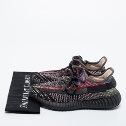 Pre Owned Yeezy x Adidas Multicolor Knit Fabric Boost 350 V2 Reflective Sneakers Size 38 2/3