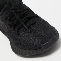 Pre Owned Yeezy x Adidas Black Knit Fabric Boost 350 V2 Onyx Sneakers Size 37 1/3