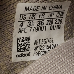 Pre Owned Yeezy x Adidas Grey/Orange Knit Fabric Boost 350 V2 True Form Sneakers Size 36