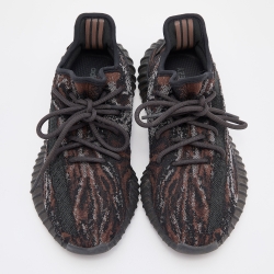 Pre Owned Yeezy x Adidas Boost Black/Brown Knit Fabric 350 V2 MX Rock Sneakers Size 40 2/3
