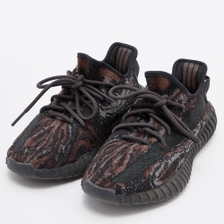 Pre Owned Yeezy x Adidas Boost Black/Brown Knit Fabric 350 V2 MX Rock Sneakers Size 40 2/3