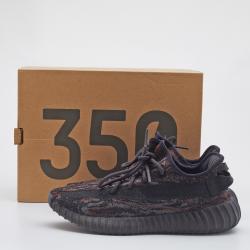Pre Owned Yeezy x Adidas Boost Black/Brown Knit Fabric 350 V2 MX Rock Sneakers Size 40 2/3