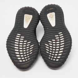 Pre Owned Yeezy x Adidas Black Knit Fabric Boost 350 V2 Black Soul Sneakers Size 38
