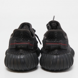 Pre Owned Yeezy x Adidas Black Knit Fabric Boost 350 V2 Black Soul Sneakers Size 38
