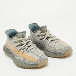 Pre Owned Yeezy x Adidas Grey Knit Fabric Boost 350 V2 Israfil Sneakers Size 40