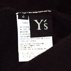 Y's Yohji Yamamoto Black Destroyed Wool Asymmetric Wrap Tunic S