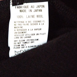 Y's Yohji Yamamoto Black Destroyed Wool Asymmetric Wrap Tunic S