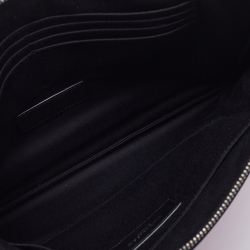 Saint Laurent Pink/Black Leather Zebra Print IPad Case