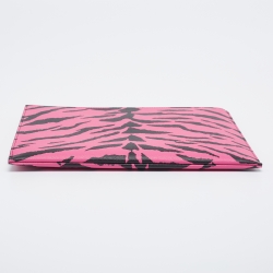 Saint Laurent Pink/Black Leather Zebra Print IPad Case